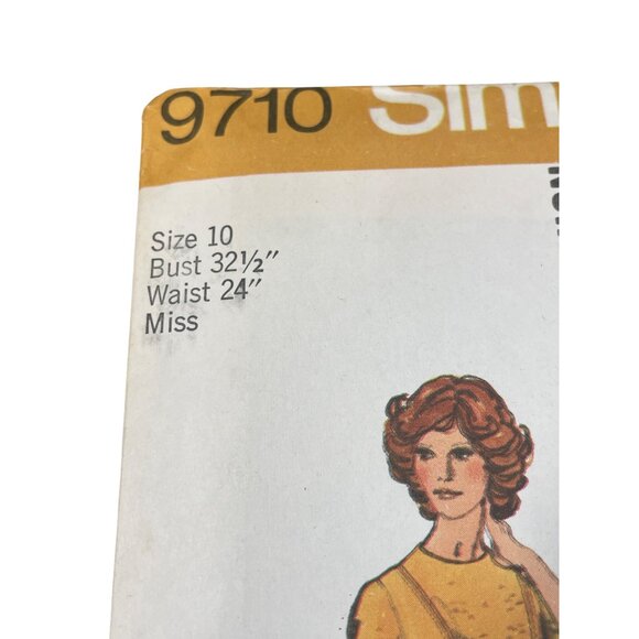 70s Simplicity 9710 Sewing Pattern Size 10 Misses Dress Tunic Pant Vintage UNCUT - Picture 2 of 6